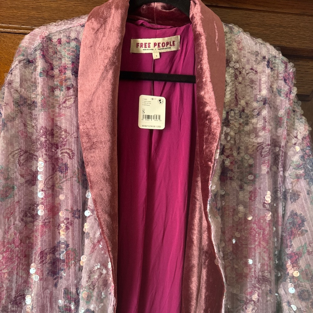 Free people sequin duster coat